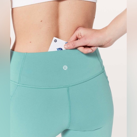 NWT NEW Lululemon Forget The Sweat Crop *21" Turquoise Sea size 10 - Picture 4 of 5